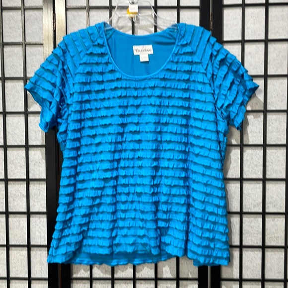 Tanjay Ruffle Top, Blue Size XL - Picture 1 of 8